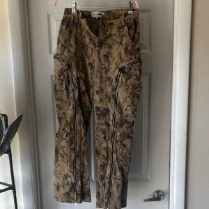 Fashion Nova Brown Tie-Dye High Rise Jeans